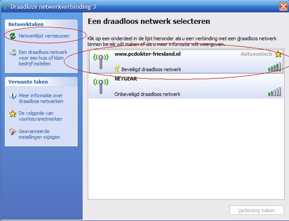 Draadloos netwerk selecteren