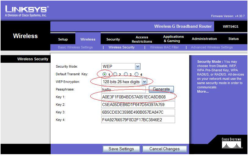 Linksys WEP2 setup